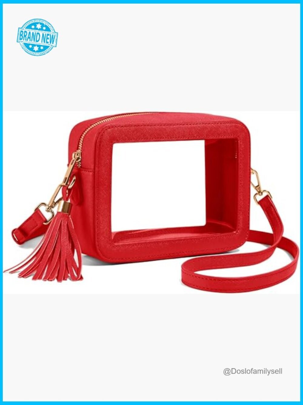 Clear Crossbody Bag Stadium Approved Lightweight Adjustable Strap Events